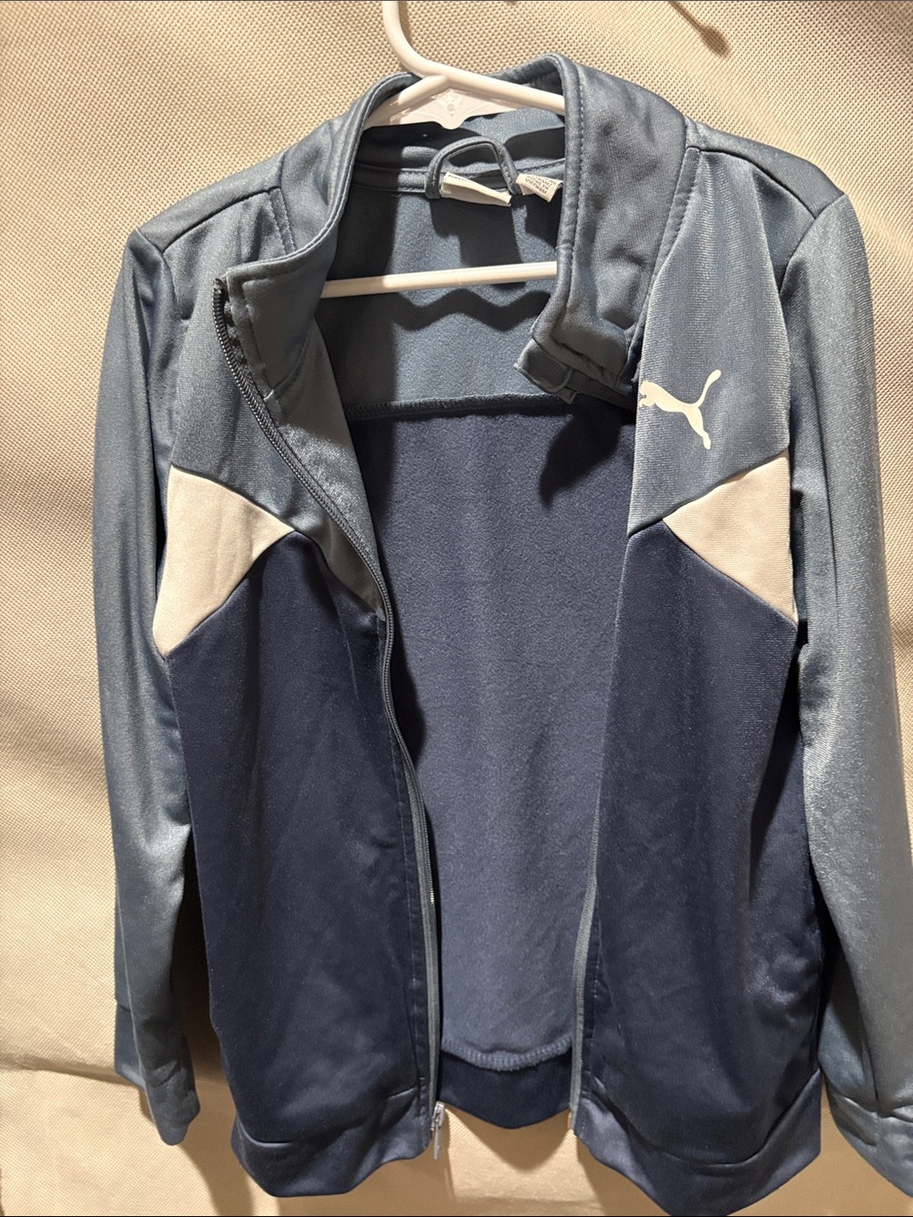 Puma kids Navy and Light Blue Two-Tone Bomber Jacket